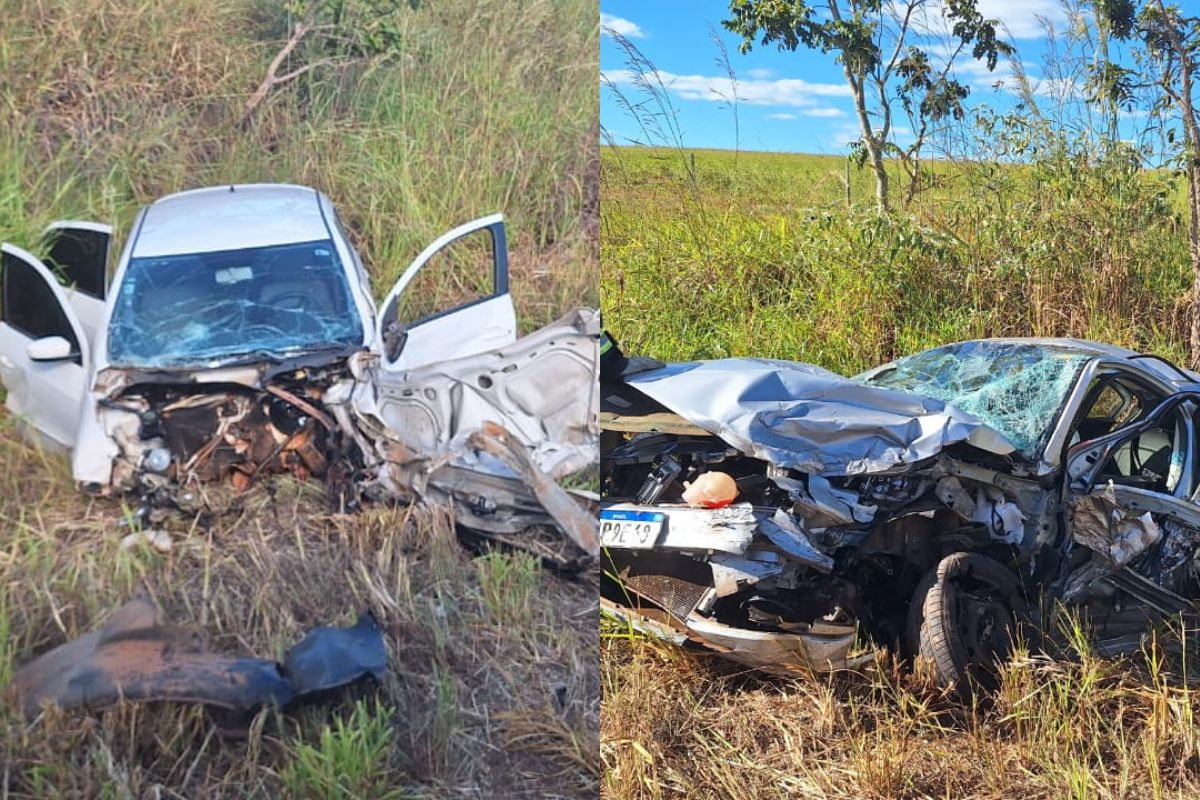 Colisão deixou veículos drasticamente destruídos. (Foto: Divulgação/PC)