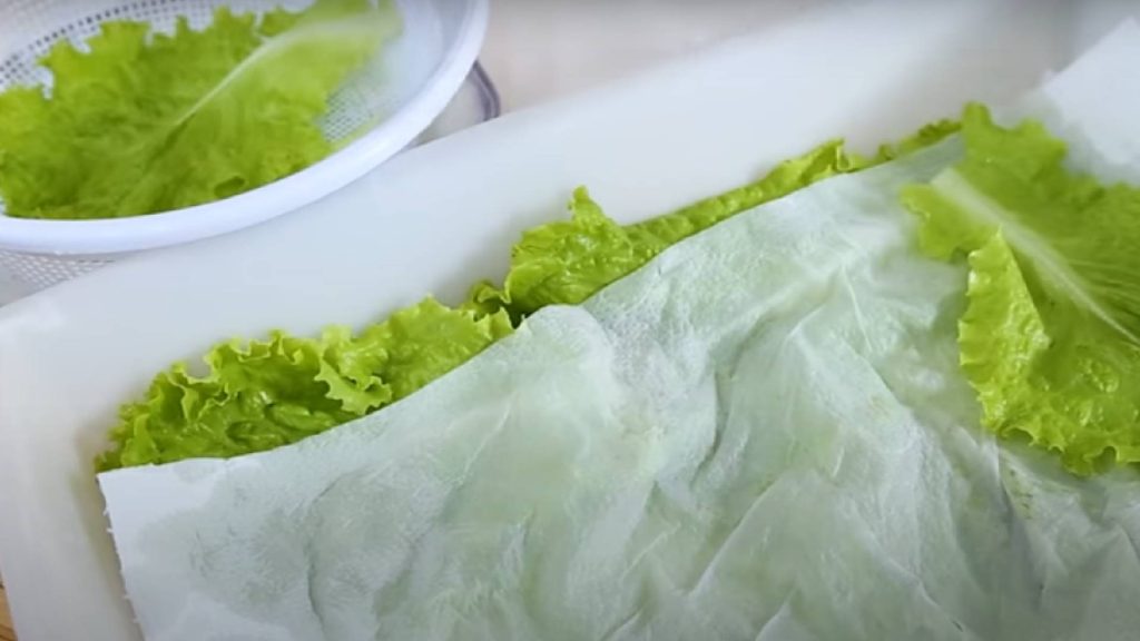 Papel toalha úmido não deixa as verduras murcharem