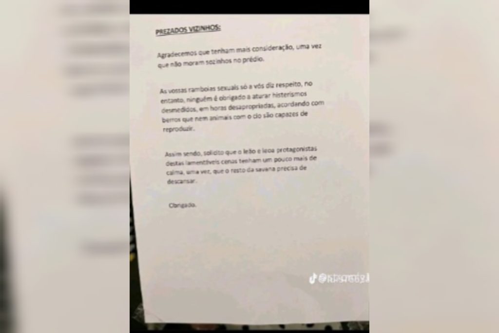 Casal fica surpreso ao encontrar bilhete deixado por vizinhos