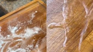 Para limpar a tábua de cortar, use sal e bicarbonato