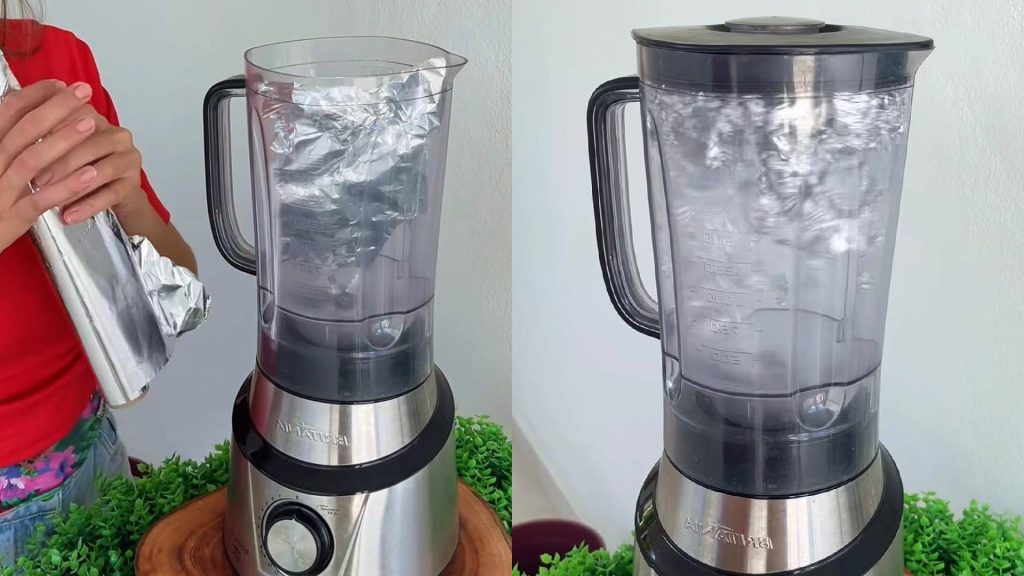 Bater papel alumínio no liquidificador vai deixar ele parecendo novo