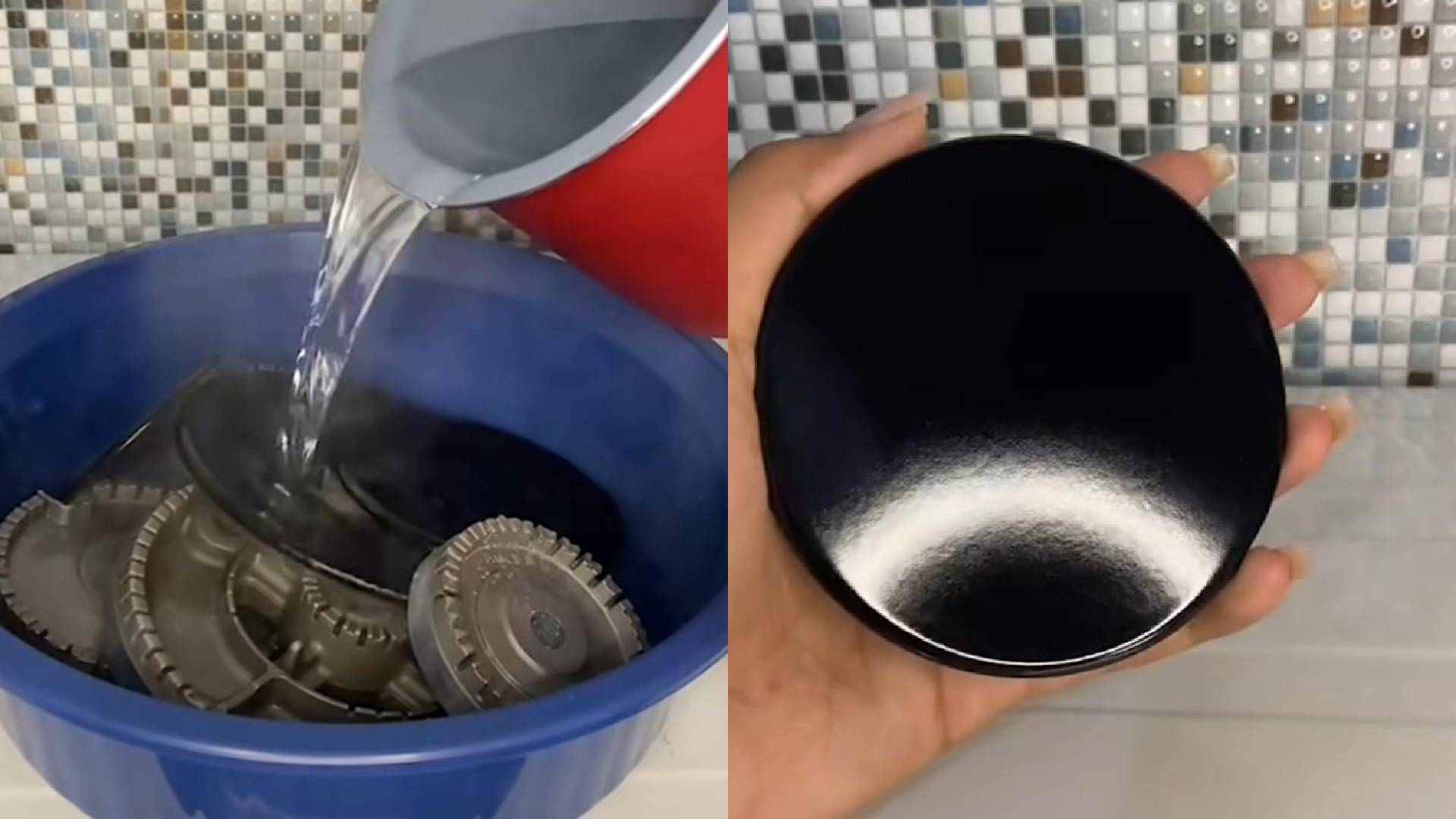 É possível limpar as tampas do fogão utilizando água quente