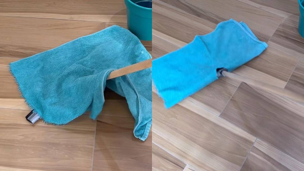 Prender o pano no rodo é uma solução para limpar melhor a casa