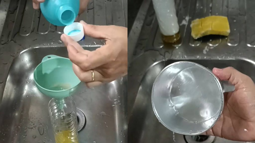 Truque para lavar as panelas