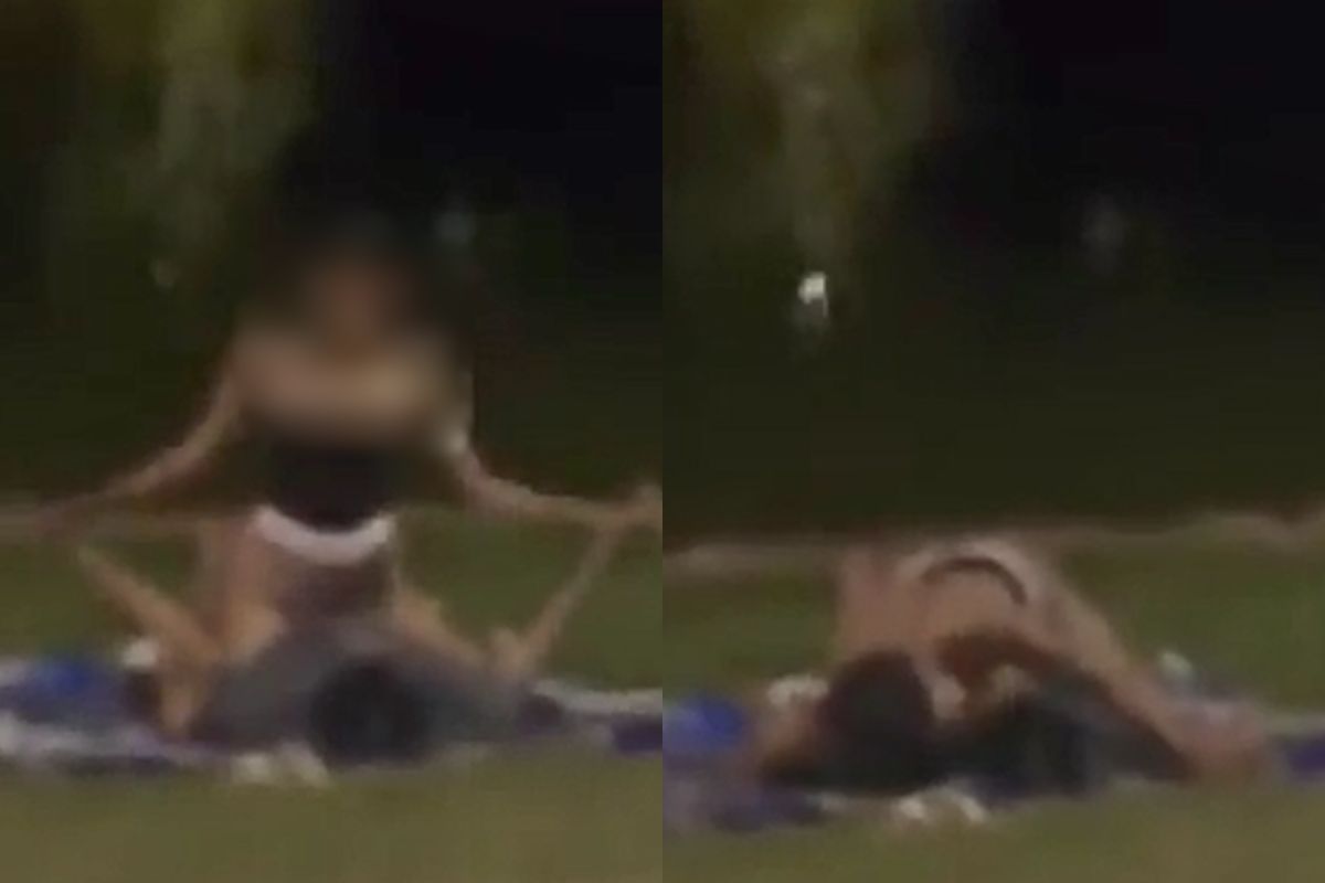 Casal chocou visitantes no Parque Vaca Brava, em Goiânia. (Foto: Reprodução/Redes Sociais)