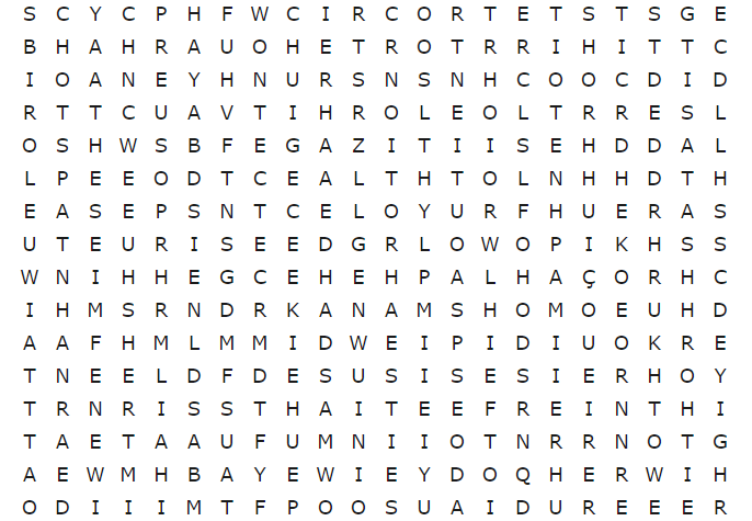 Desafio: encontre “PALHAÇO” e “CIRCO” em menos de 16 segundos neste caça-palavras