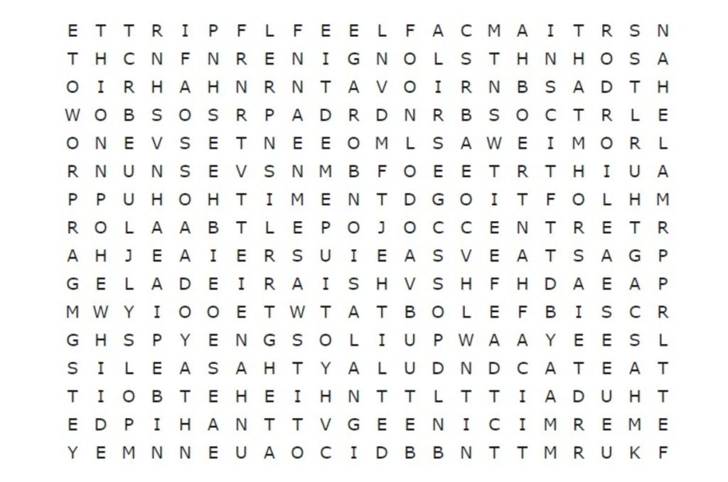 Desafio: tente encontrar "GELADEIRA" e "MESA" neste teste em menos de 14 segundos