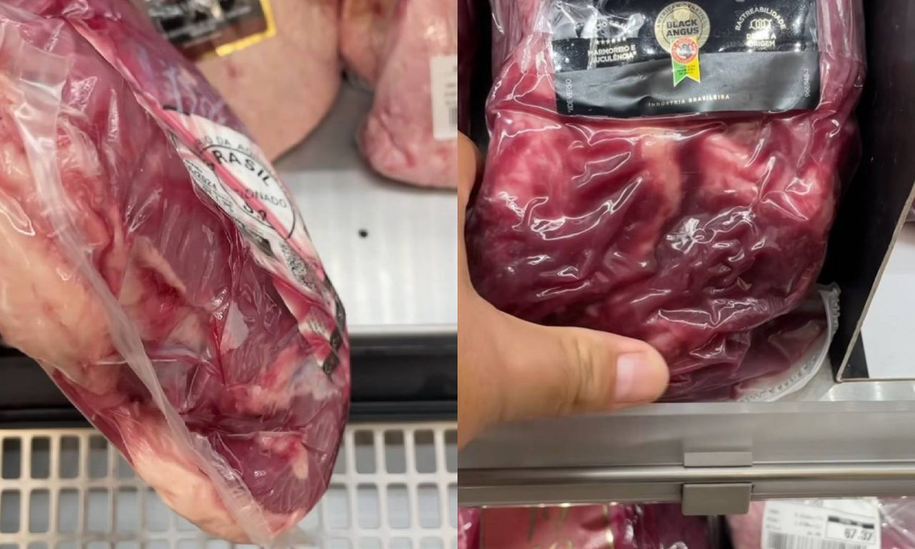 Não compre carne com líquido na embalagem