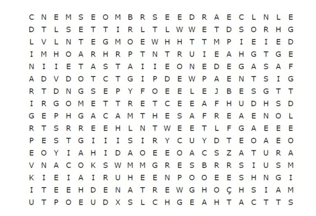 Teste: encontre “CABEÇA” neste caça palavra e mostre que é inteligente