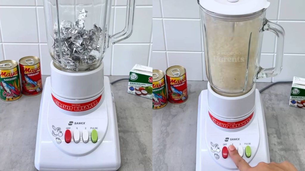 É possível amolar o liquidificador utilizando papel alumínio