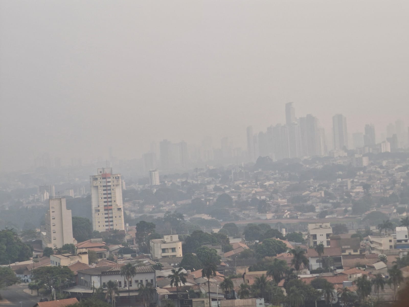 Dia frio e nublado em Goiânia. (Foto: Augusto Araújo) 