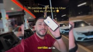 Motorista de aplicativo consegue fazer 76 corridas em um dia e mostra quanto ganhou