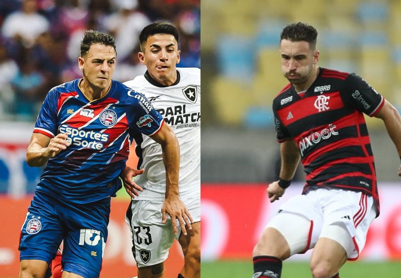 Bahia e Flamengo se enfrentam nesta quarta-feira (28) pela Copa do Brasil. (Montagem: Letícia Martins/ Gilvan de Souza - CRF)