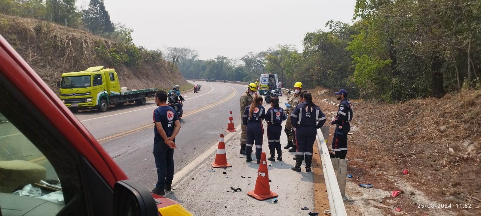 Imagem mostra acidente de moto na BR-414. (Foto: Reprodução)