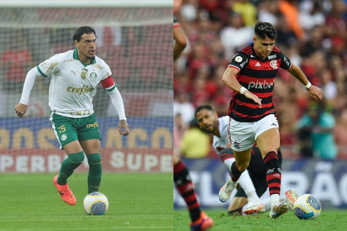 Palmeiras enfrenta o Flamengo pelas oitavas da Copa do Brasil. (Montagem: Cesar Greco/ Marcelo Cortes) 