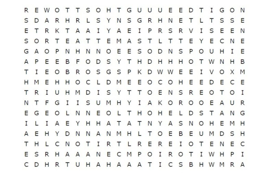 Você consegue encontrar “SORTE” nesse caça-palavras em menos de 15 segundos?