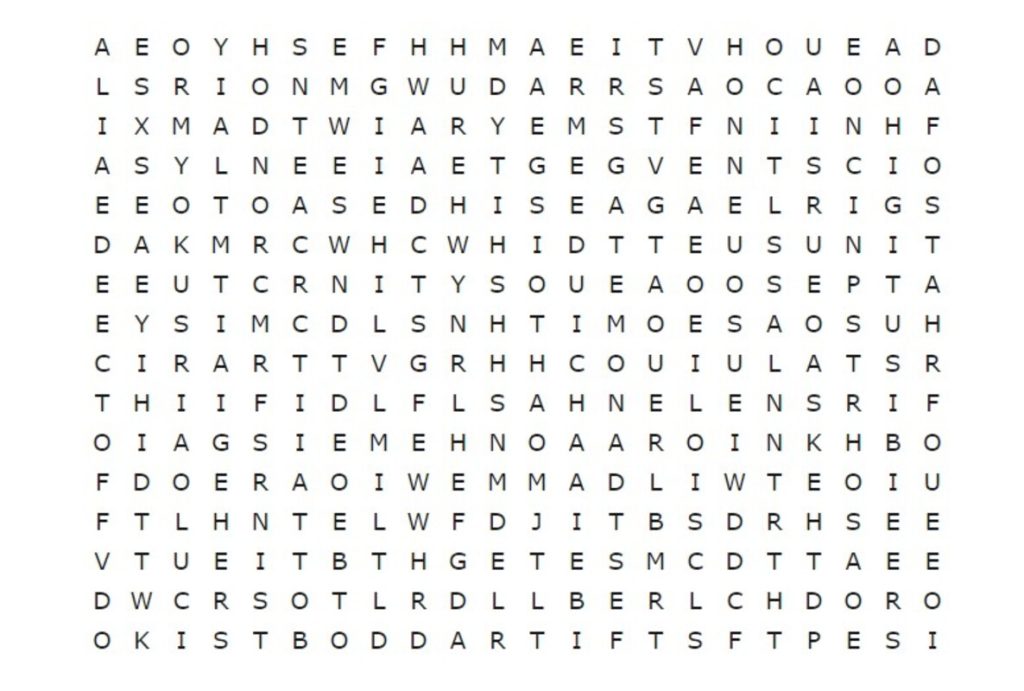 Mostre que você é inteligente e encontre em 15 segundos “DESAFIO” neste caça-palavras