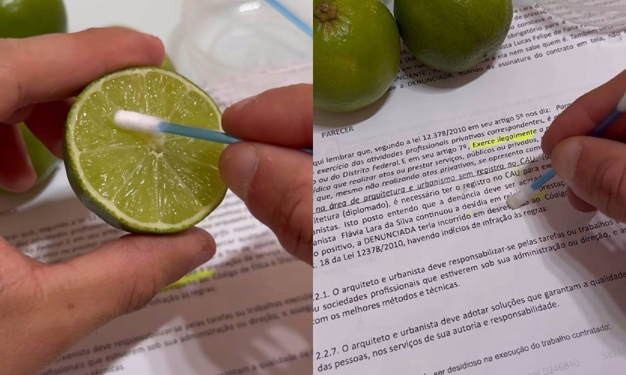 É possível apagar o marca texto utilizando o limão