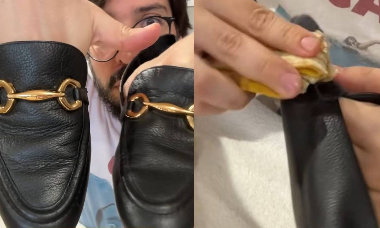 É possível lustrar os sapatos utilizando uma casca de banana