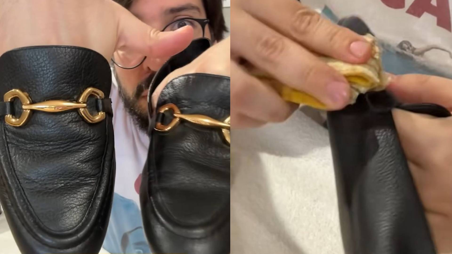 É possível lustrar os sapatos utilizando uma casca de banana