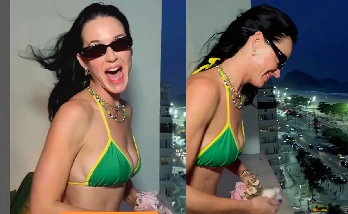 Katy Perry apareceu com o biquíni nas redes sociais. (Foto: Reprodução) 