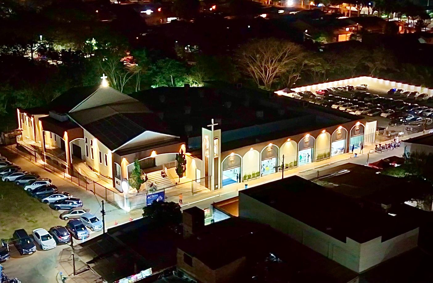 Vista aérea da paróquia. (Foto: Divulgação)