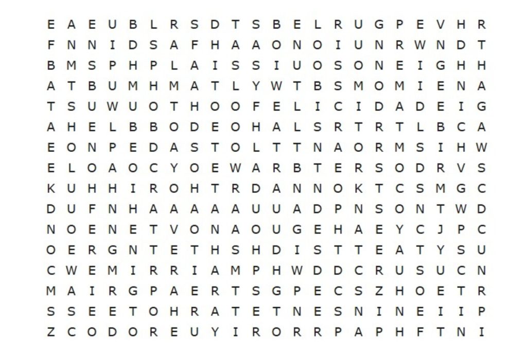 Mostre que você tem olhos de águia e encontre “FELICIDADE” em apenas 15 segundos neste desafio