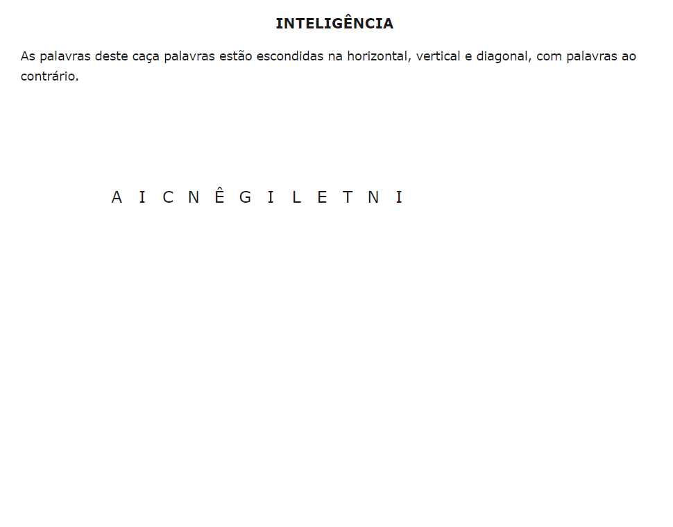 Seja perspicaz e encontre “INTELIGÊNCIA” em apenas 15 segundos nesse desafio