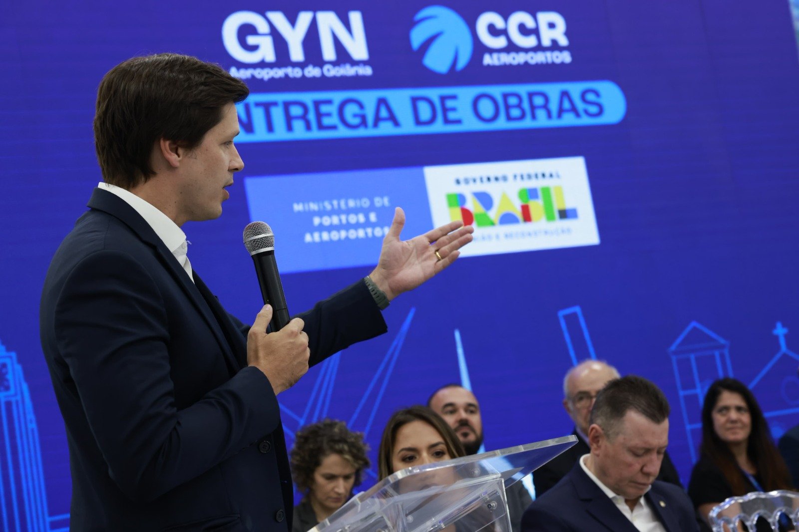 Daniel Vilela durante evento no Aeroporto de Goiânia. (Foto: Vice-Governadoria)