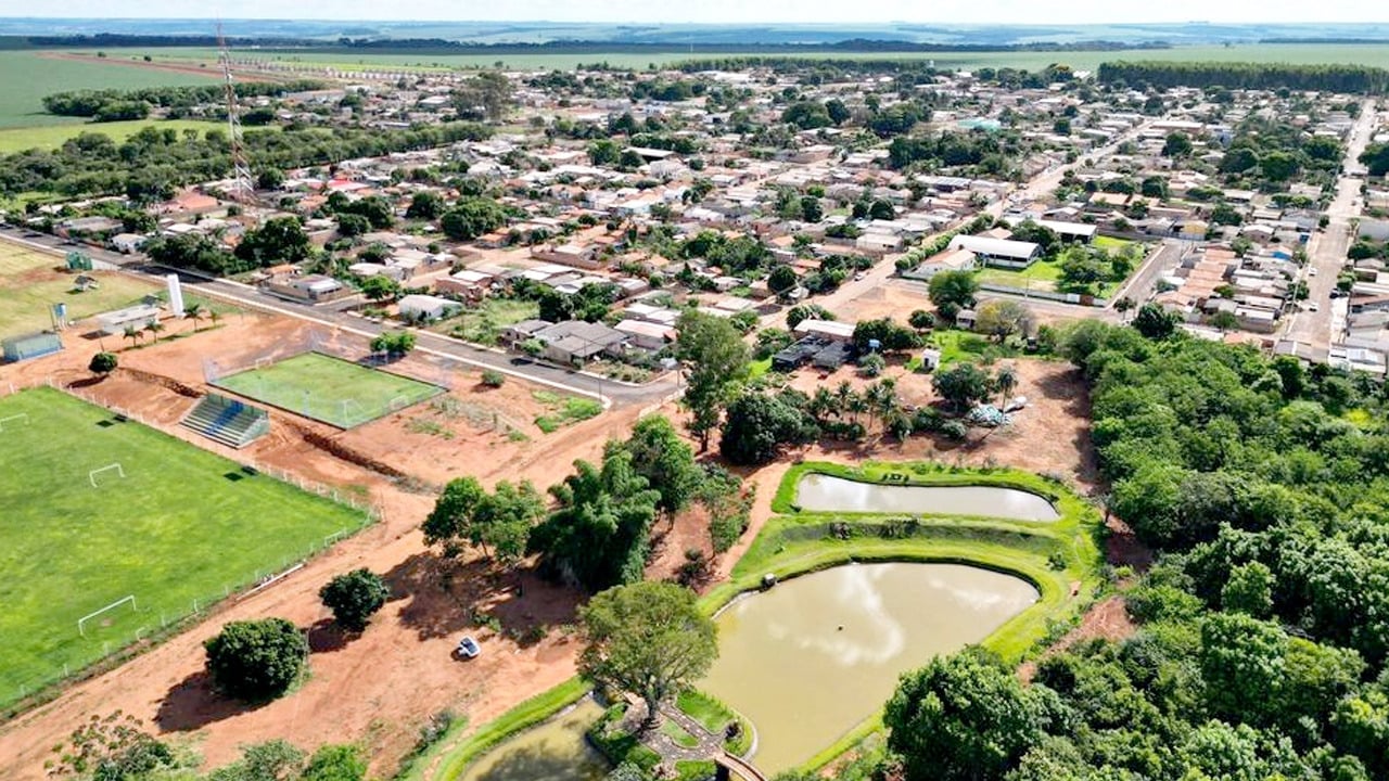 Vista aérea da cidade de Perolândia. (Foto: Divulgação)