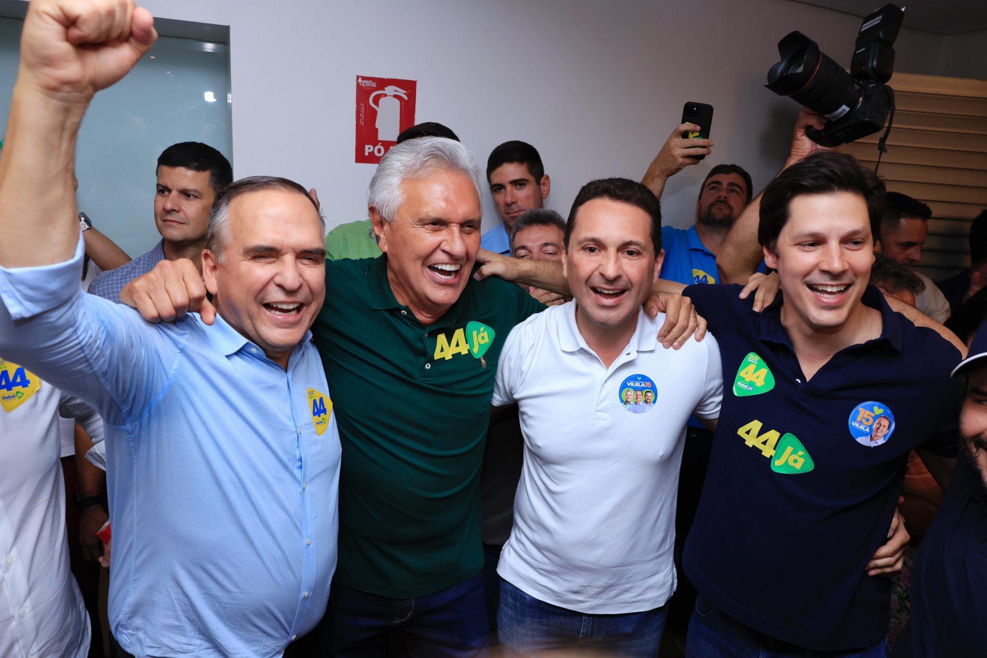 Sandro Mabel, Ronaldo Caiado, Leandro Vilela e Daniel Vilela. (Foto: Jhonney Macena)