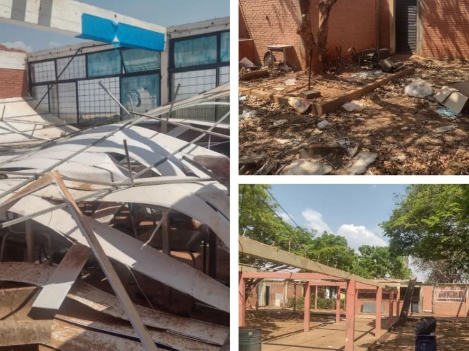 Telhado da escola já foi retirado, em plena época de chuvas. (Foto: Cristiane Pereira)