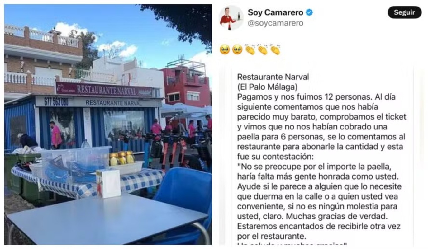 Restaurante surpreende com resposta a clientes que se esqueceram de pagar por prato