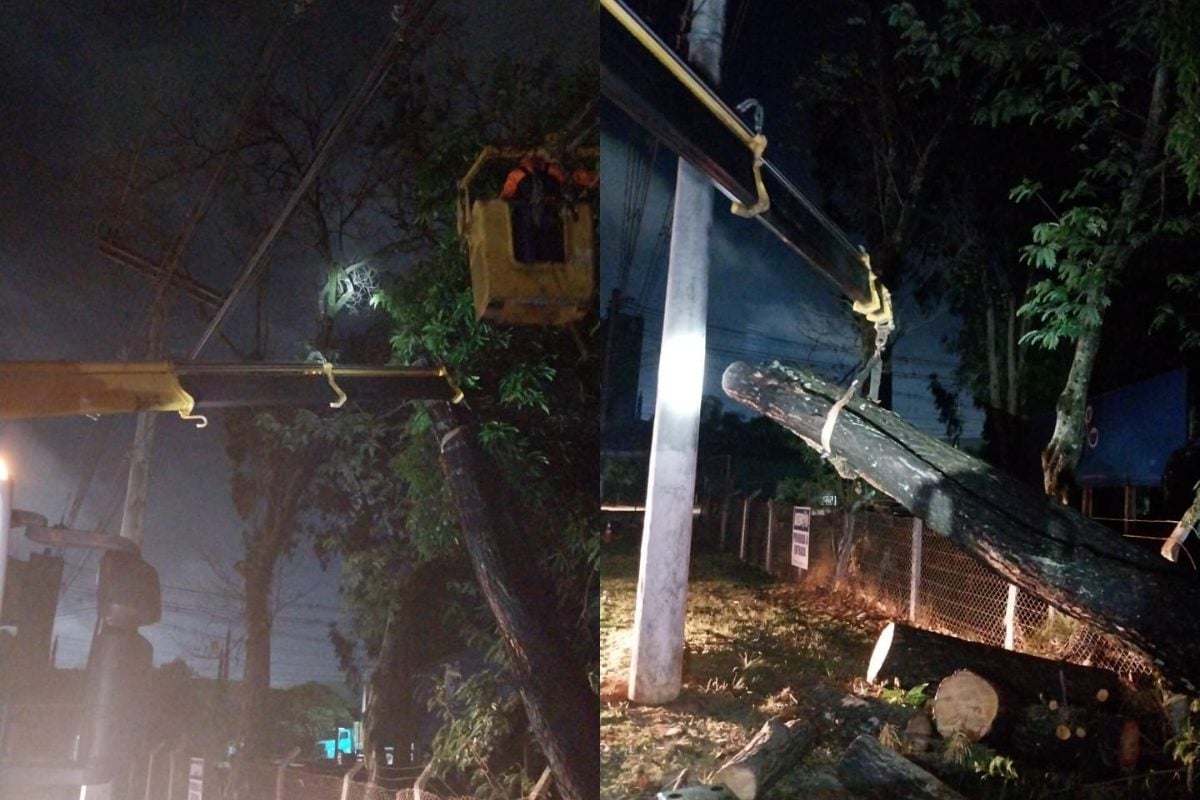 Estragos foram registrados em vários pontos da cidade. (Foto: Divulgação/Equatorial Goiás)