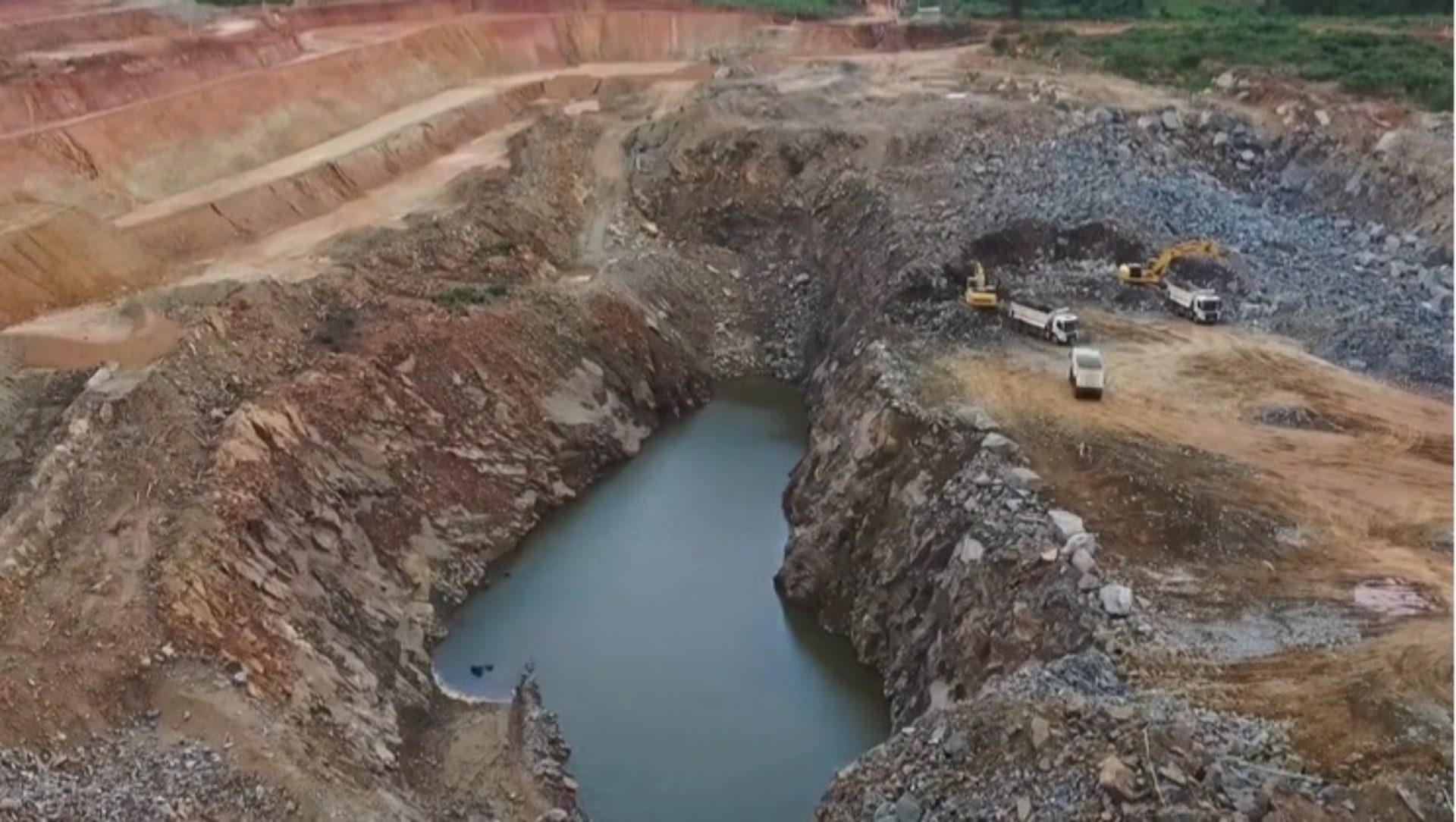 Ponto de extração da empresa em Mara Rosa-Goiás (Foto: Captura de tela Hochschild)