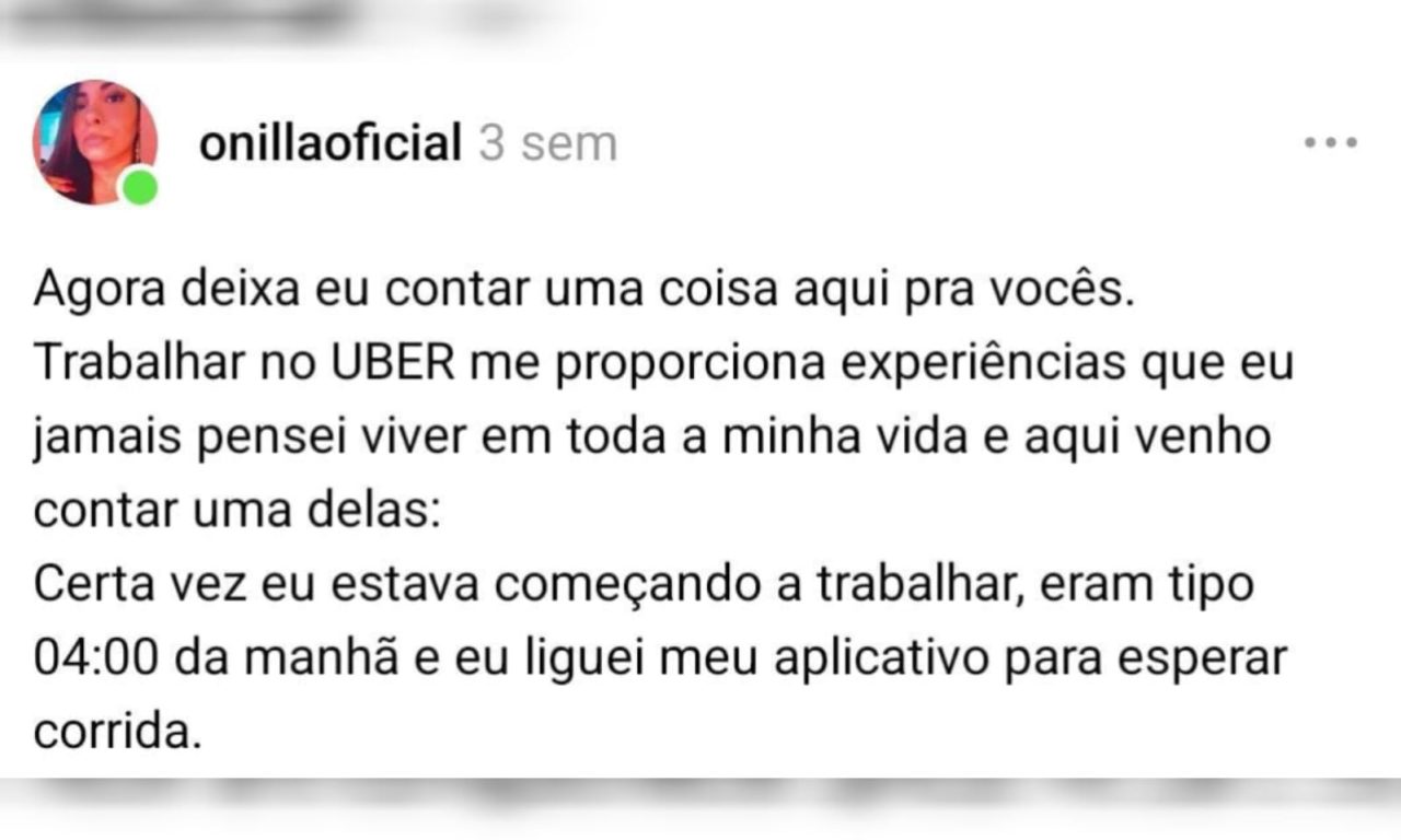 Sem saber que passageiro era famoso, motorista de app desabafa e se surpreende com valor de Pix recebido