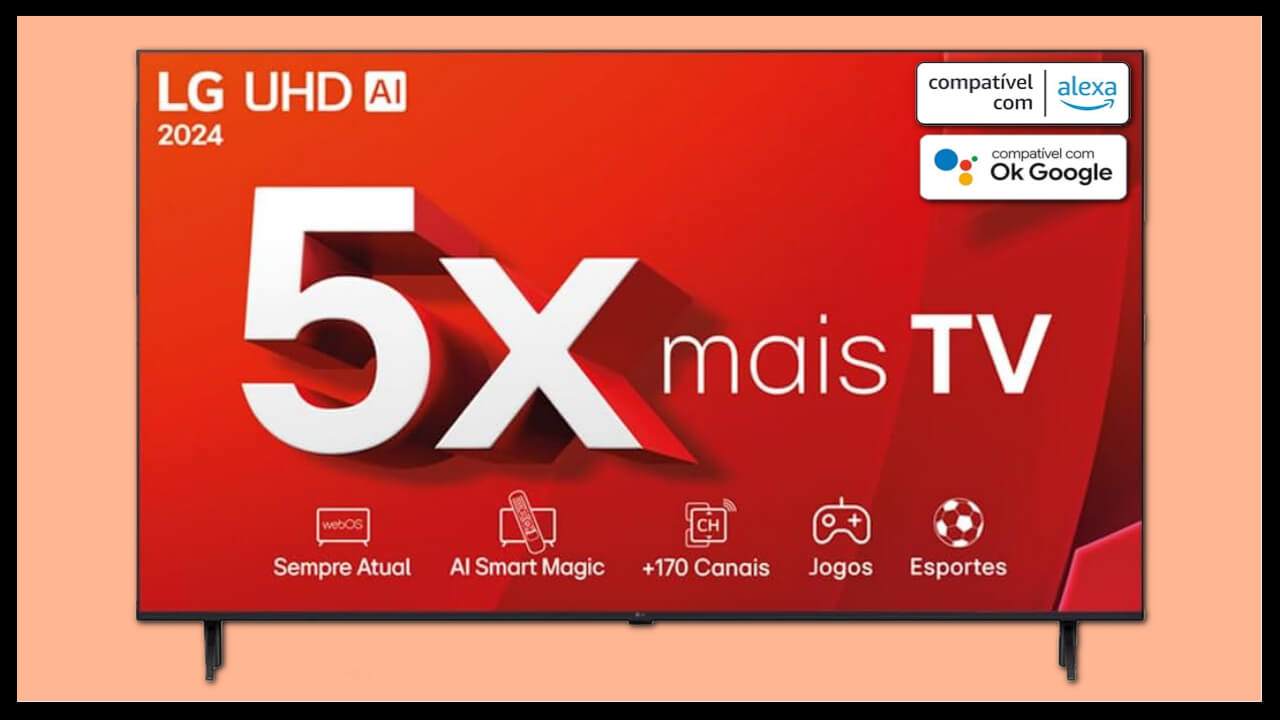 Oferta do dia:  smart TV UHD 4K da LG com desconto de 38%