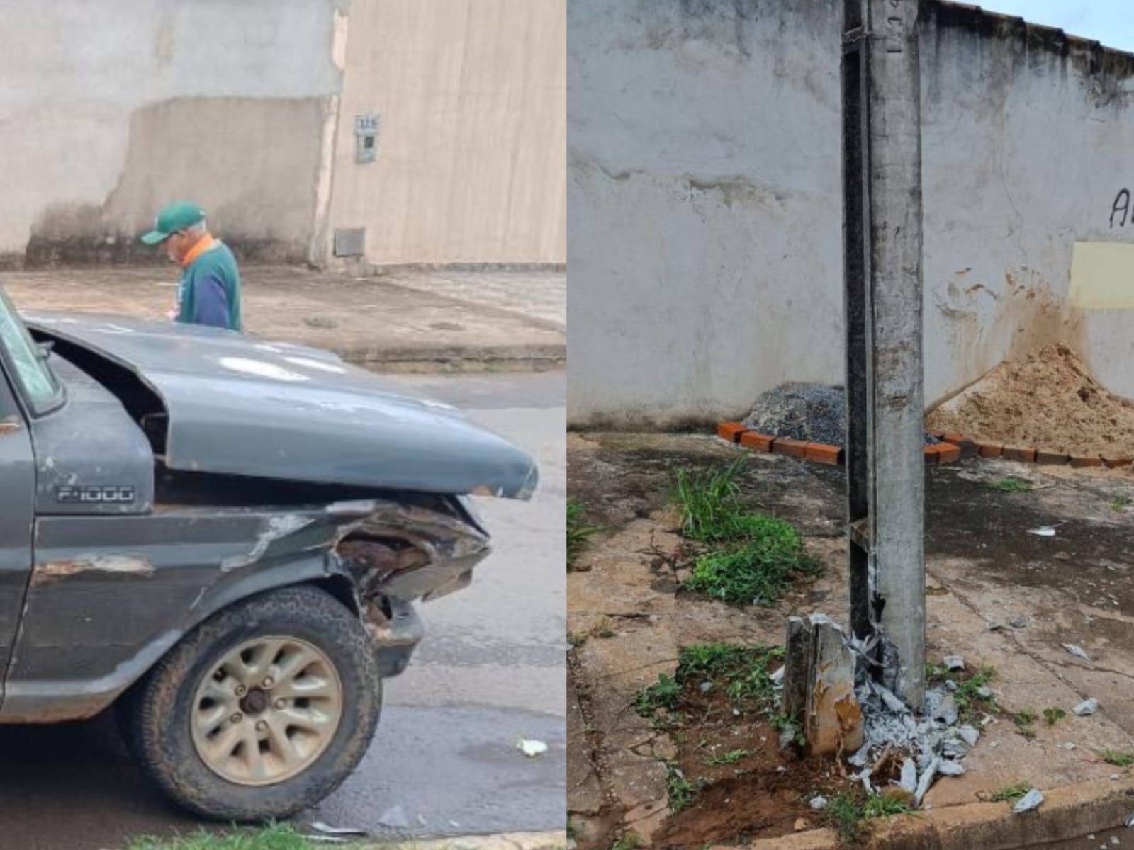 Socorristas são acionados após colisão de caminhonete em bairro de Anápolis