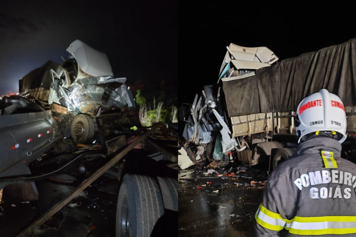 Motoristas morrem após gravíssimo acidente envolvendo veículos de grande porte em Goiás