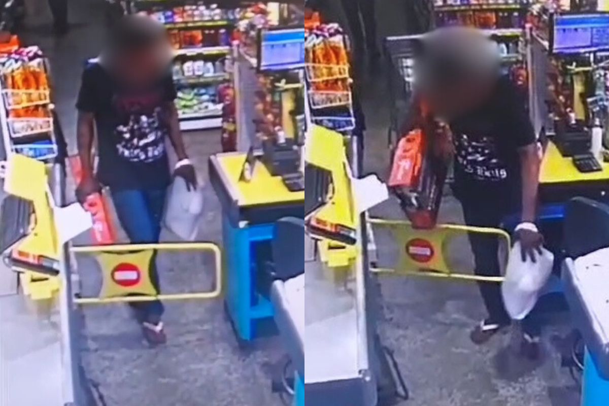 Vídeo: homem furta churrasqueira de supermercado de Anápolis e sai como se nada tivesse acontecido