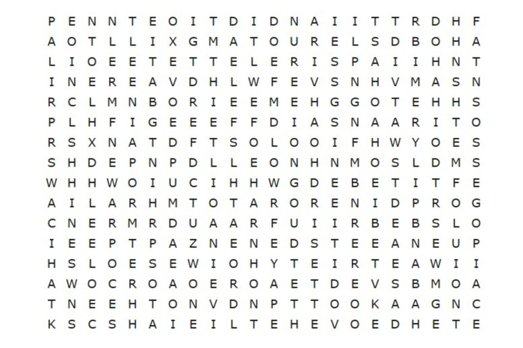 Desafio: mostre que você é perspicaz e encontre "PAZ" e "SOSSEGO" em apenas 15 segundos neste caça palavras