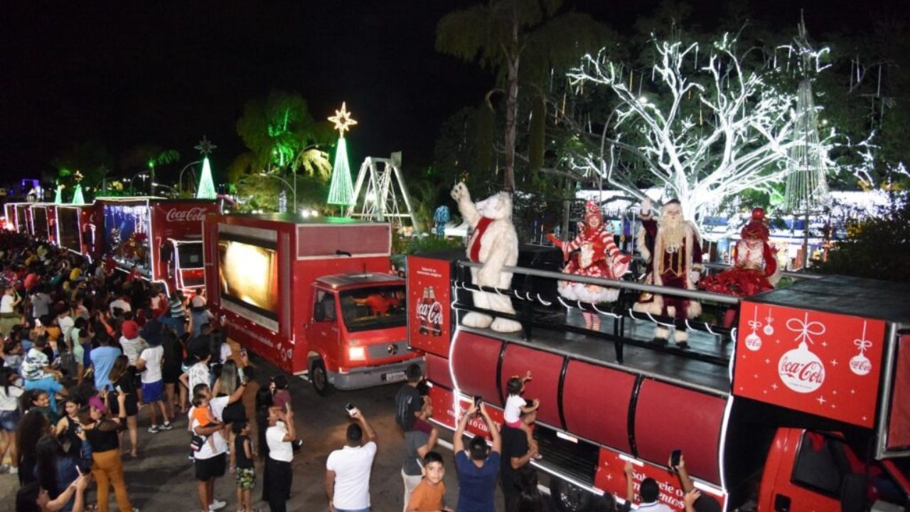 Caravana Iluminada da Coca-Cola chega a Aparecida de Goiânia; confira a rota completa