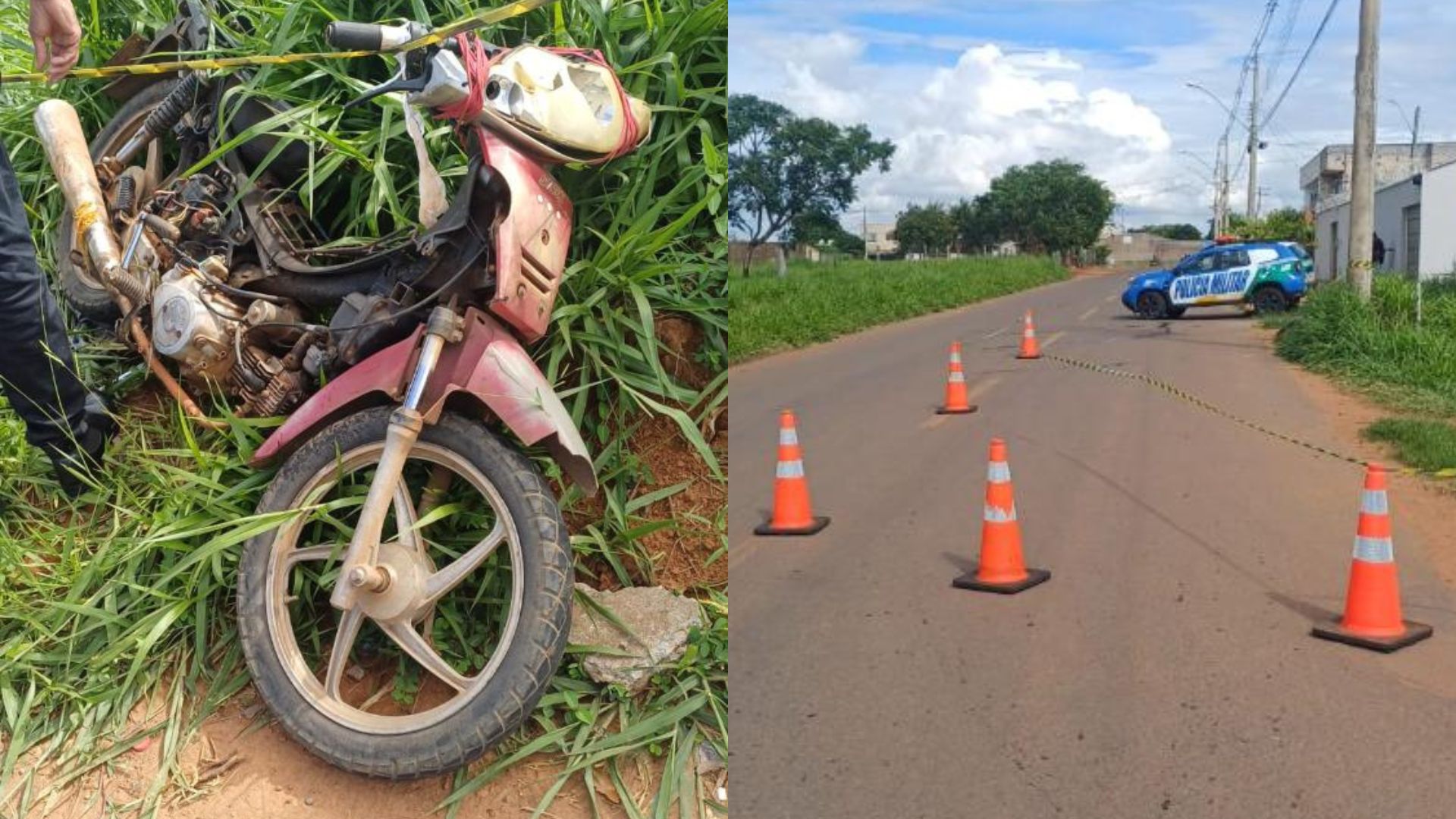 Motociclista morre após moto bater em poste e capacete sair voando, em Goiânia