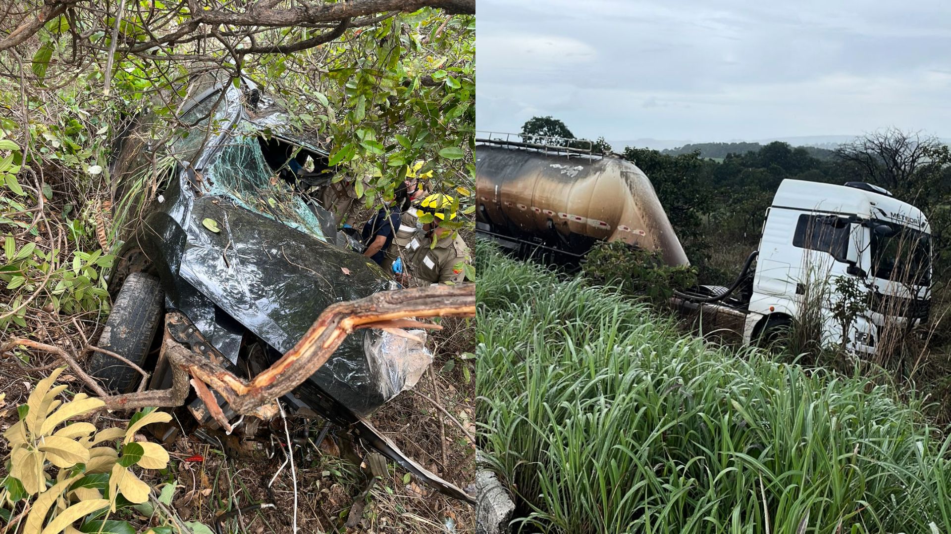 Sem cinto de segurança, jovem morre após se chocar contra caminhão na BR-070