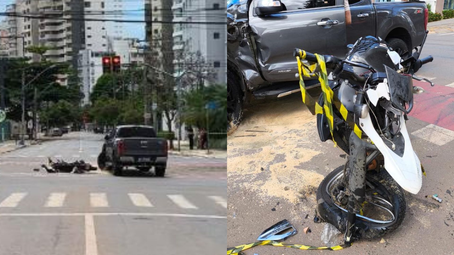 Motociclista morre após colidir conta caminhonete em cruzamento no Setor Oeste