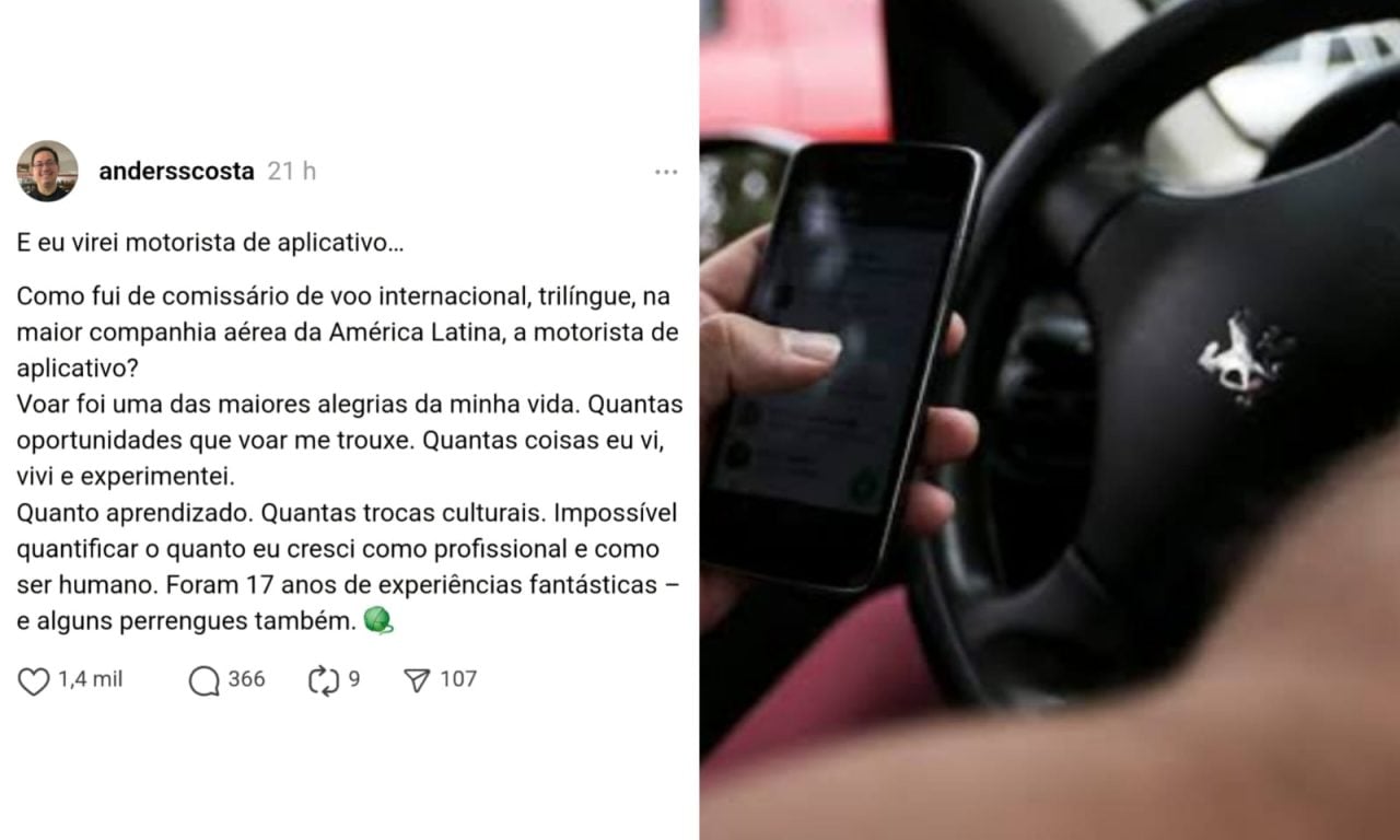 Motorista de aplicativo surpreende ao revelar qual era sua profissão antes de trabalhar dirigindo