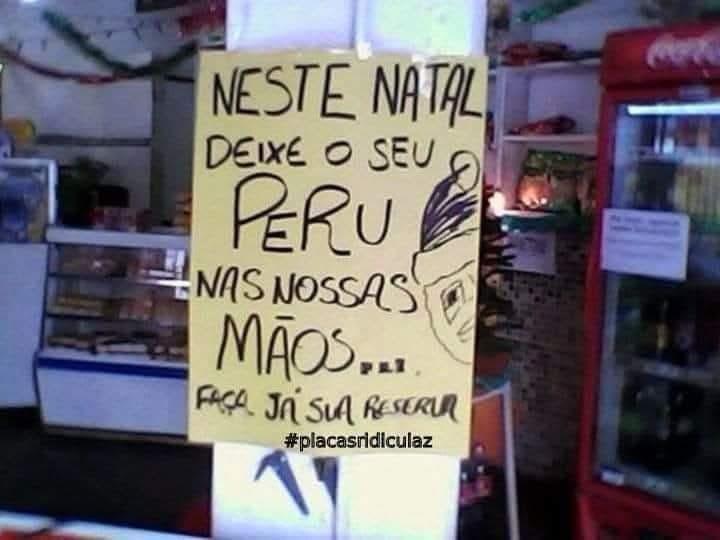 Placa chama atenção de quem passa na porta de casa de carnes