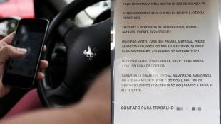 Placa em carro de motorista de aplicativo chama atenção dos passageiros com “serviços extras” além da tradicional corrida