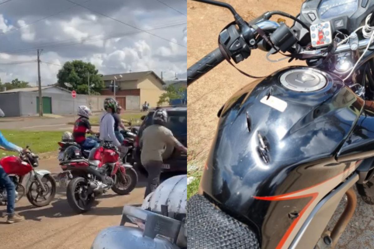 Homem é perseguido e linchado por motoristas de aplicativo após dar facadas em tanque de moto; assista