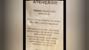 Placa em carro de motorista de aplicativo chama a atenção: “se tem placa, tem história”